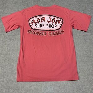 Ron Jon Surf Shop Shirt Mens Medium Pink Orange Beach Logo Graphic Tee